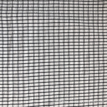 Knitted Crinkle With Black White Check